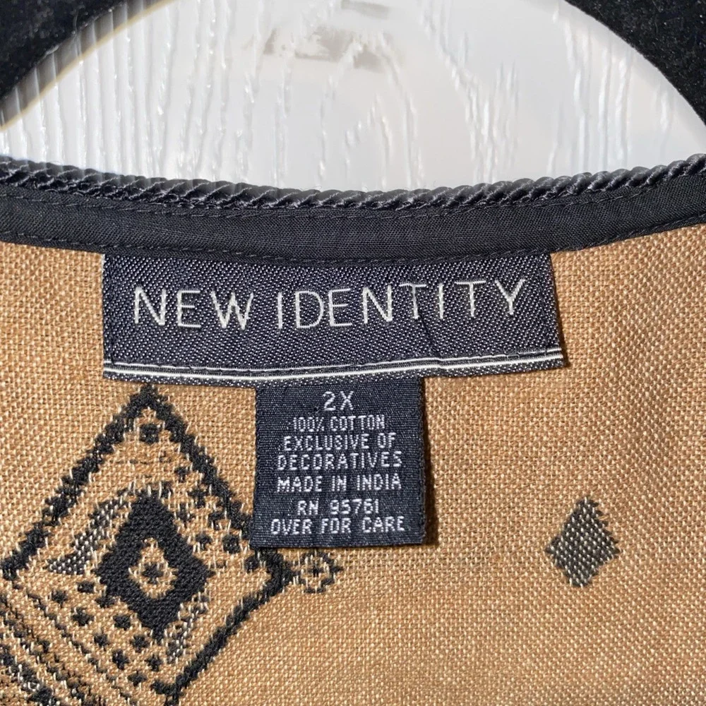 Vintage Women's New Identity Vest Aztec Boho‎ Southern 2x Tapestry